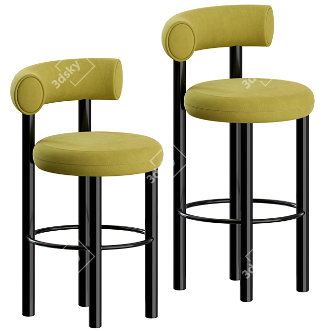 Tom Dixon Fat Stools: Sleek Counter Seating 3D model image 1