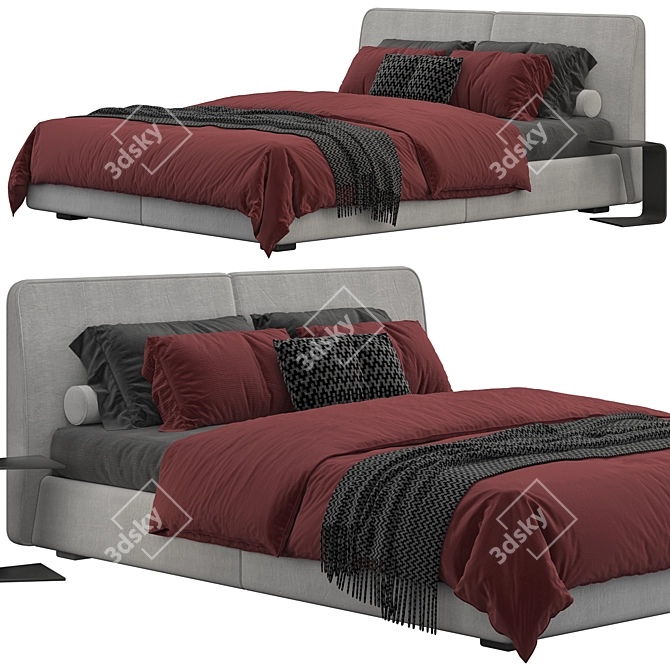 Sleek Mebel Nuvo Bed 3D model image 1