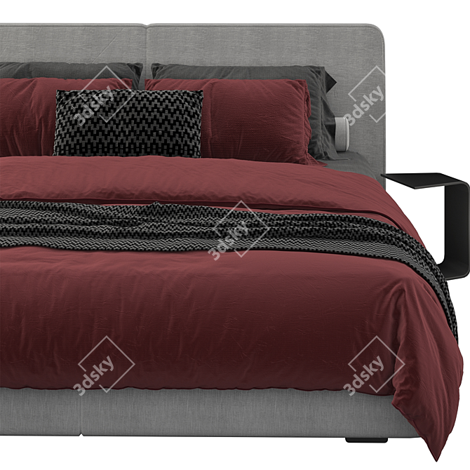 Sleek Mebel Nuvo Bed 3D model image 3