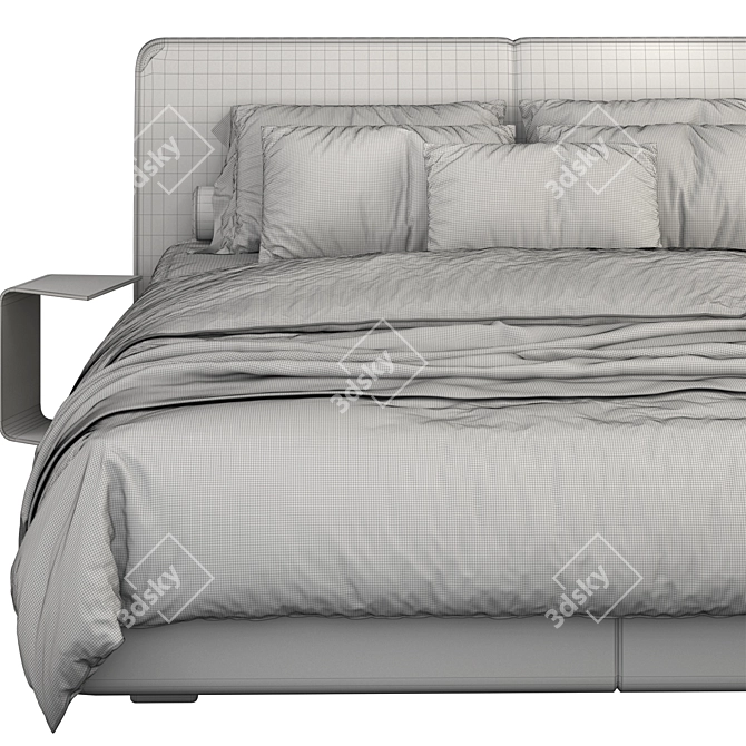 Sleek Mebel Nuvo Bed 3D model image 4