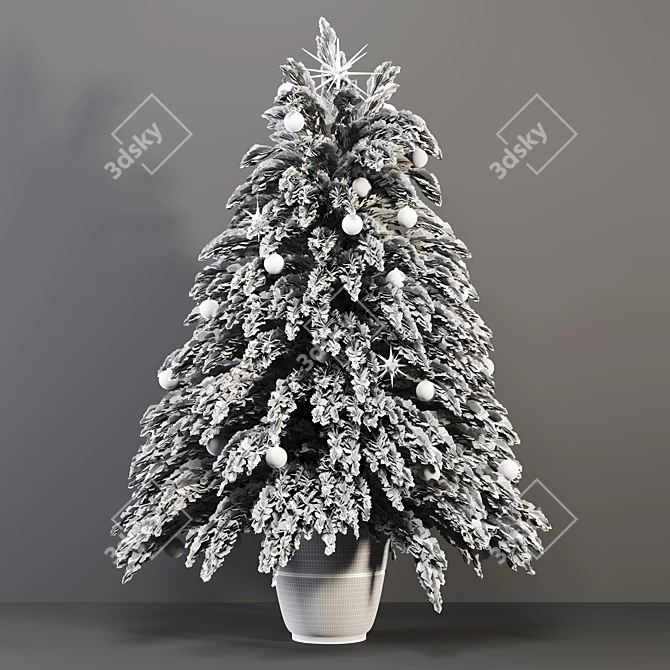 Vintage Christmas Tree - Delicate Dried Décor 3D model image 5