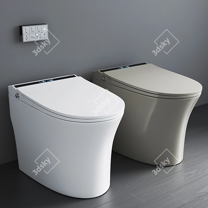 Wealwell Smart Toilet: One-Touch Automatic Ceramic Sensor 3D model image 5