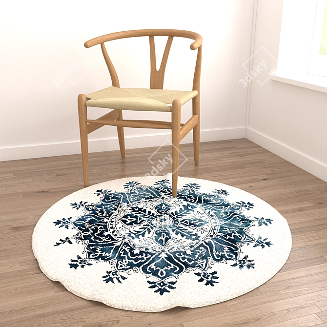 Versatile Set of 6 Round Rugs 3D model image 5