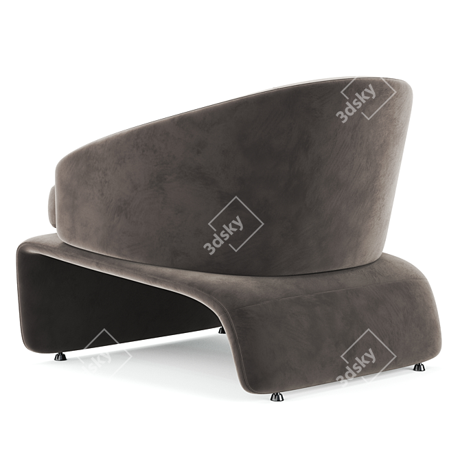 Sleek Modern HALLEY Armchair 3D model image 3