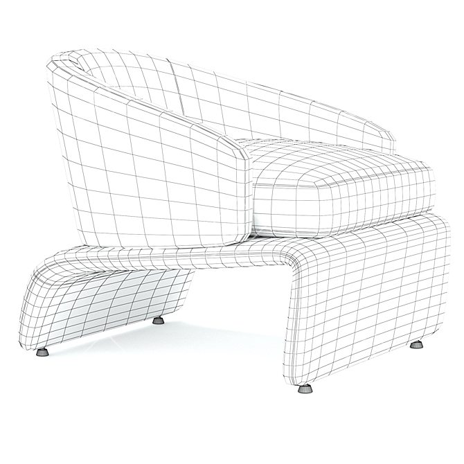 Sleek Modern HALLEY Armchair 3D model image 4