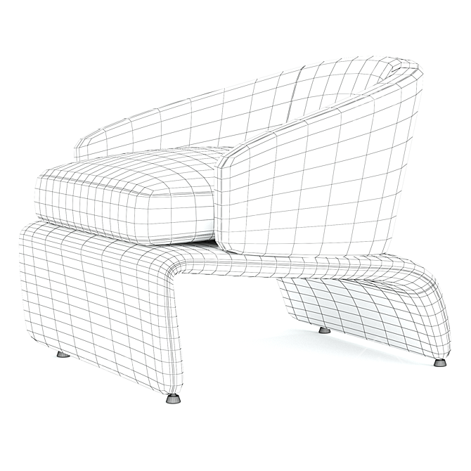 Sleek Modern HALLEY Armchair 3D model image 5