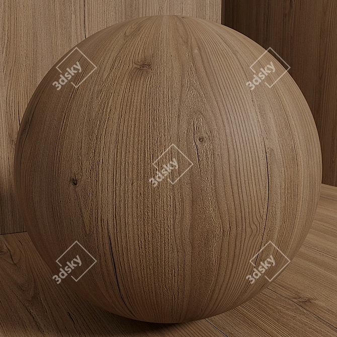 Seamless Pine Wood Set 126 3D model image 2