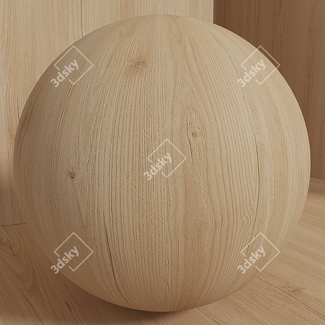 Seamless Pine Wood Set 126 3D model image 4