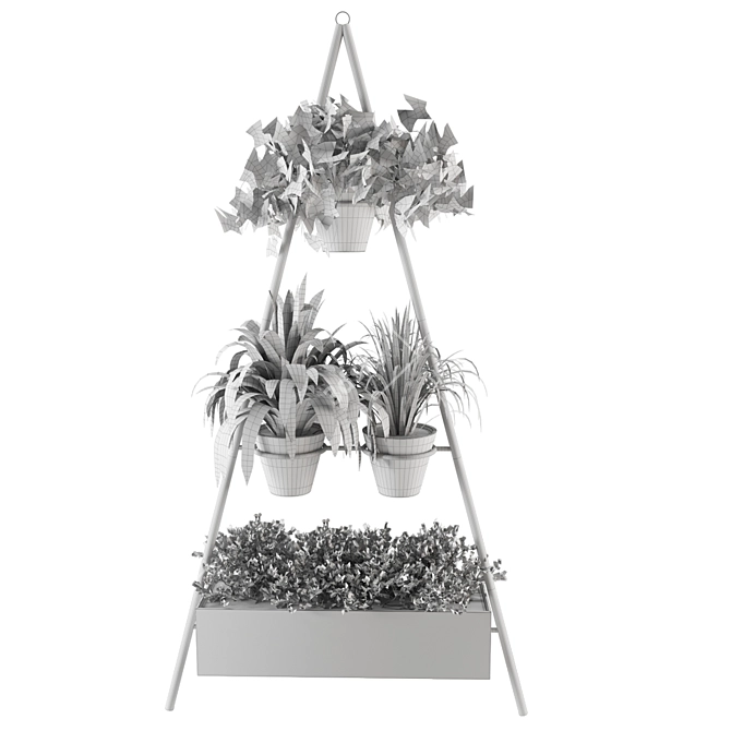 Green Oasis Indoor Plants Set 3D model image 5