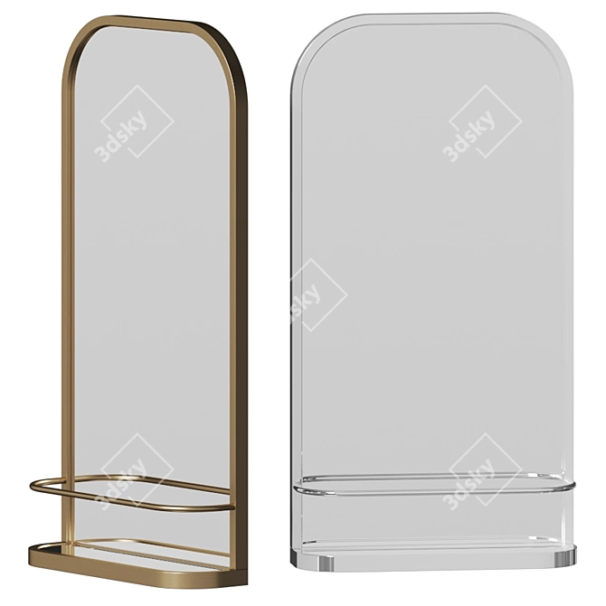 Retro Glam Wall Mirror 3D model image 1