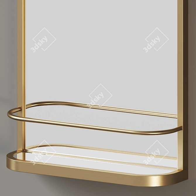 Retro Glam Wall Mirror 3D model image 3