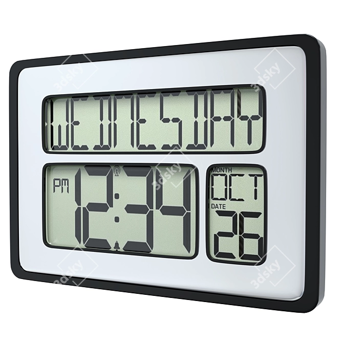 Atomic Calendar Digital Clock: Extra Large Digits 3D model image 1