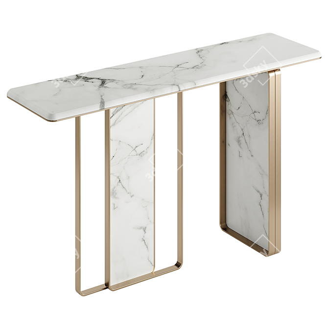 Luxury Gold Console: Exquisite Private Label Design 3D model image 1