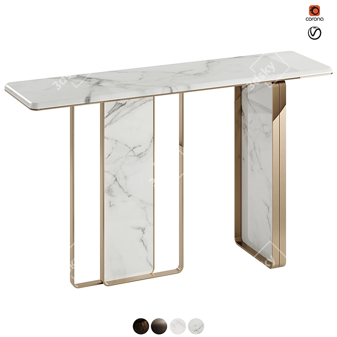 Luxury Gold Console: Exquisite Private Label Design 3D model image 18