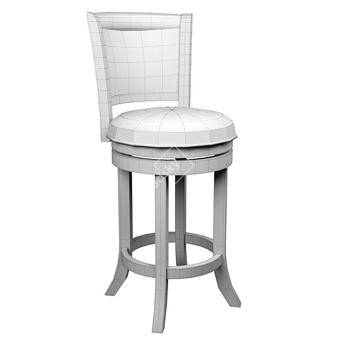 Elegant Verona Panel Counter Stool 3D model image 2