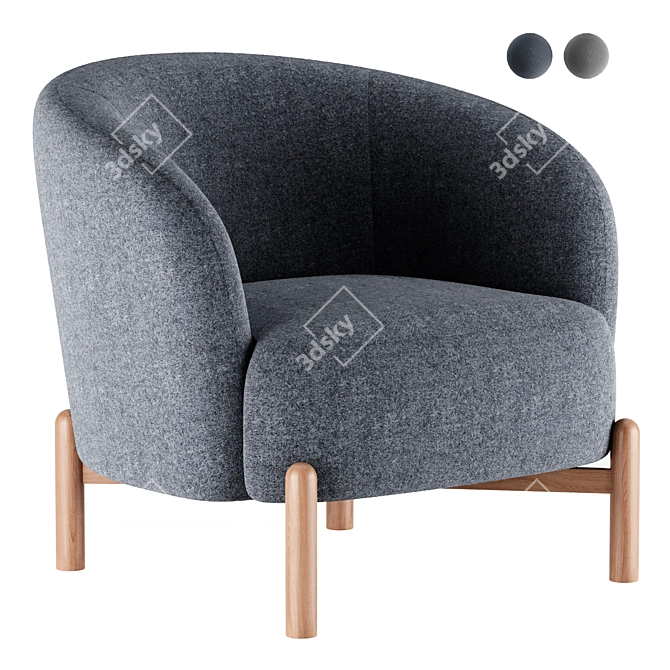 Sleek Gran Lounge Chair 3D model image 1