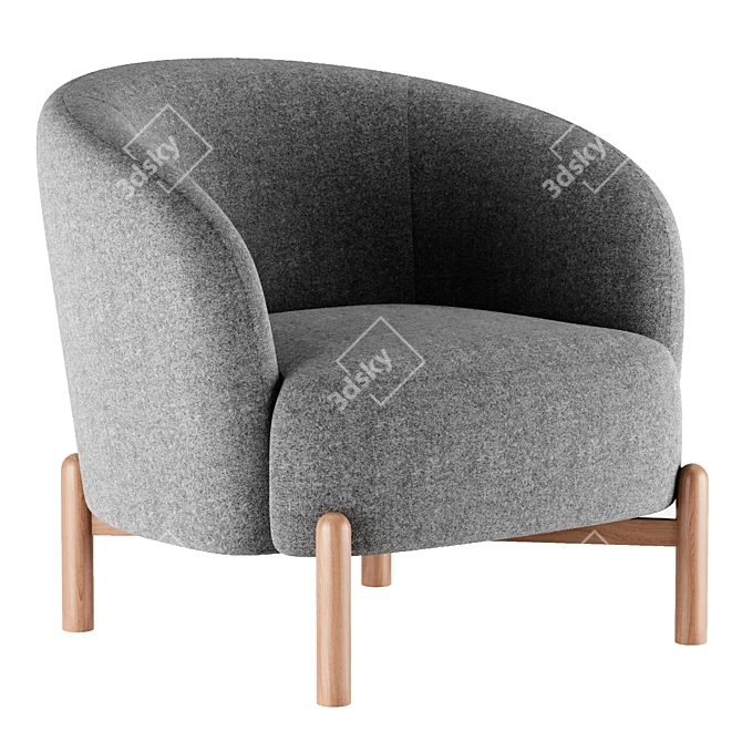 Sleek Gran Lounge Chair 3D model image 2