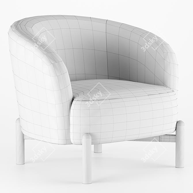 Sleek Gran Lounge Chair 3D model image 5