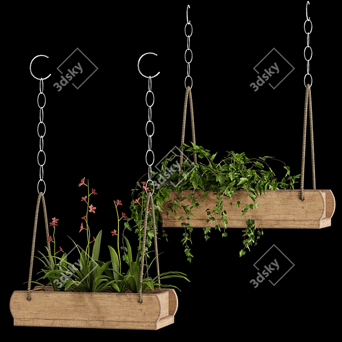 Orchid Ivy Hanging Plants 6 3D model image 1