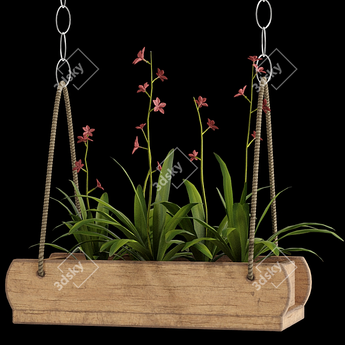 Orchid Ivy Hanging Plants 6 3D model image 2