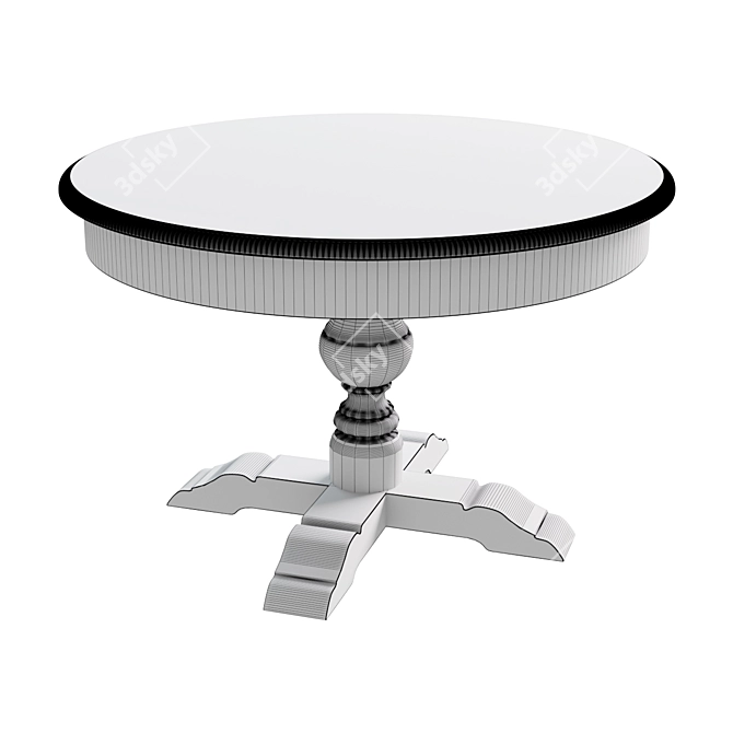 Oxford Oak Folding Dining Table 3D model image 2