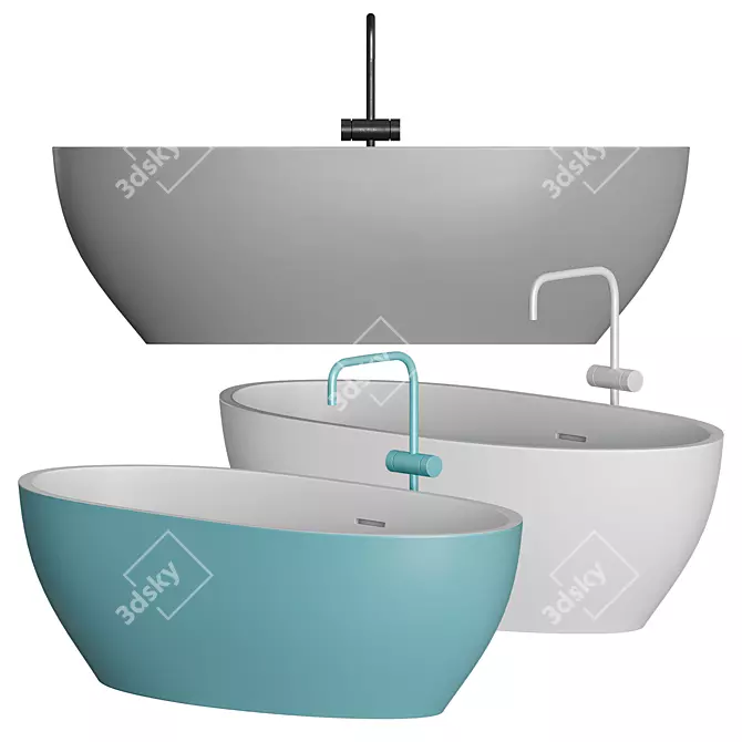 Scene® SPACE Bathtub: Modern Comfort & Exclusive Design 3D model image 1