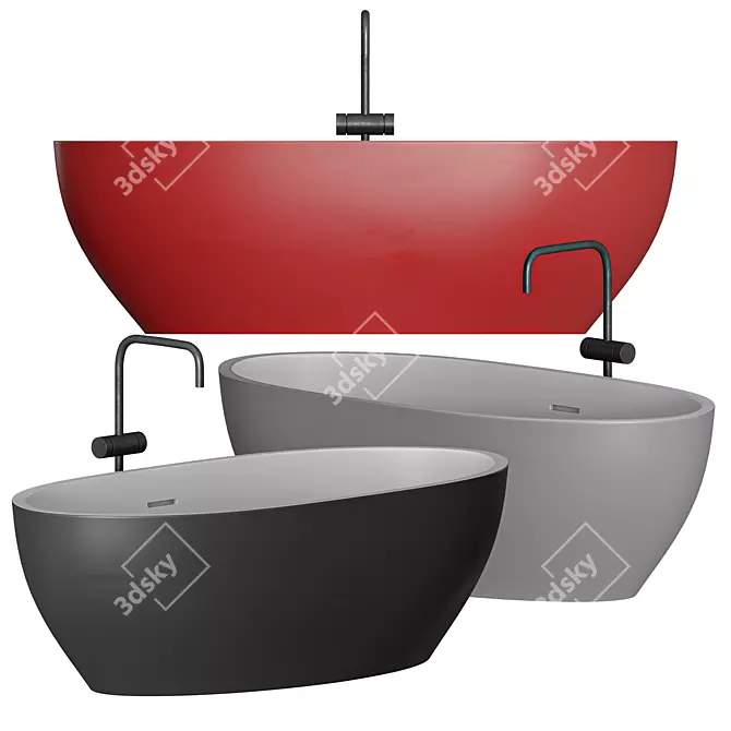 Scene® SPACE Bathtub: Modern Comfort & Exclusive Design 3D model image 3