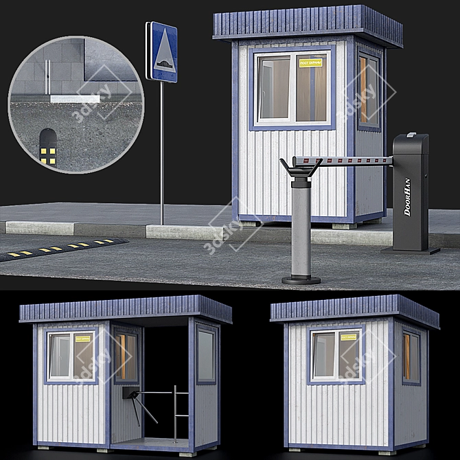 GuardPost: 3 Configurations | Security & Traffic 3D model image 1