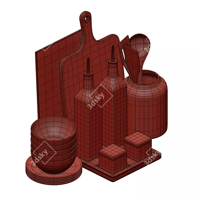 Stylish Kitchen Decor Set 3D model image 2