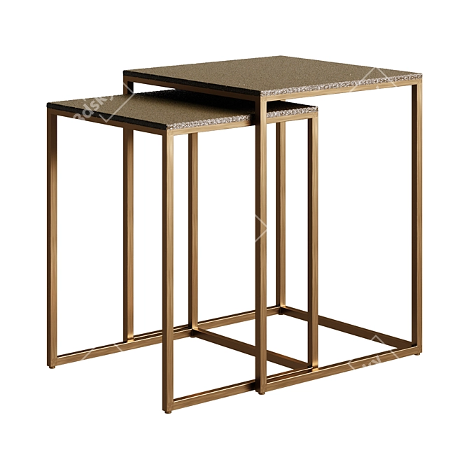 Aluminum Coffee Table | 41x41x53 cm 3D model image 1