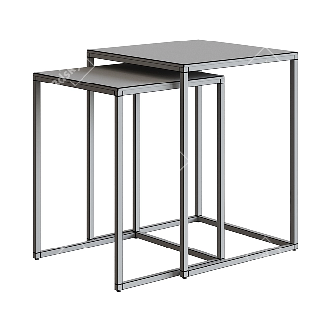 Aluminum Coffee Table | 41x41x53 cm 3D model image 2