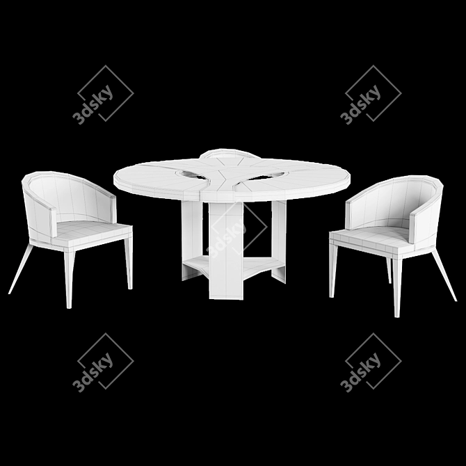Halley Dining Set: Table & Isire Armchair 3D model image 5