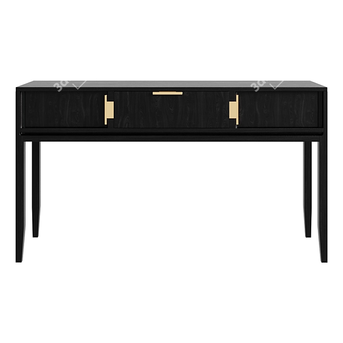 Urban Oak 3-Drawer Console 3D model image 1