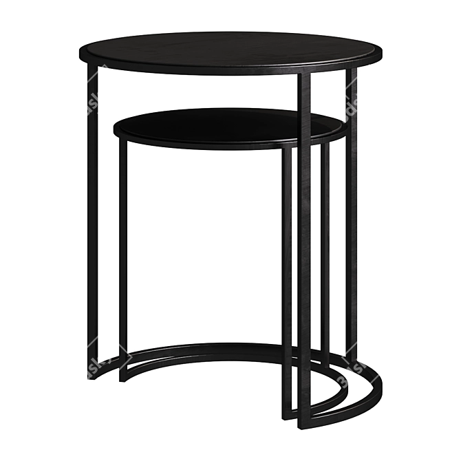 Elegant Godfrey Coffee Tables: Dark Copper Beauty 3D model image 1