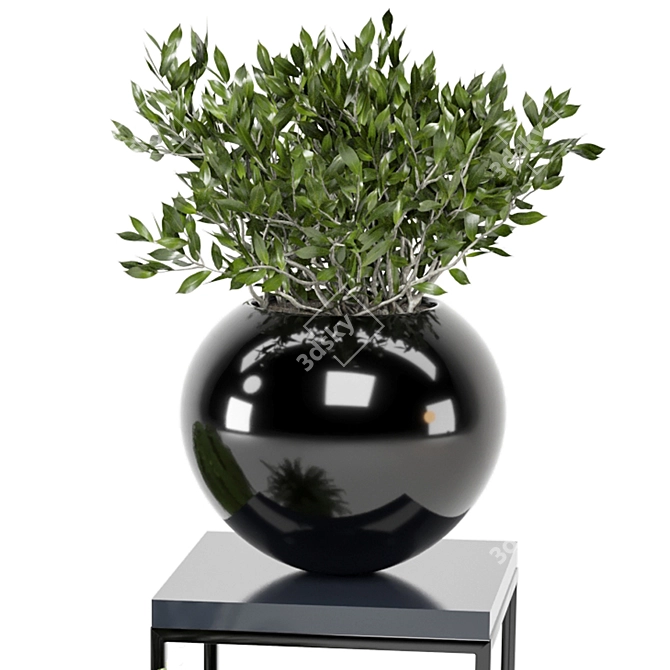 Ferm Living Bau Pot Large with Indoor Plants - Set 159 3D model image 4