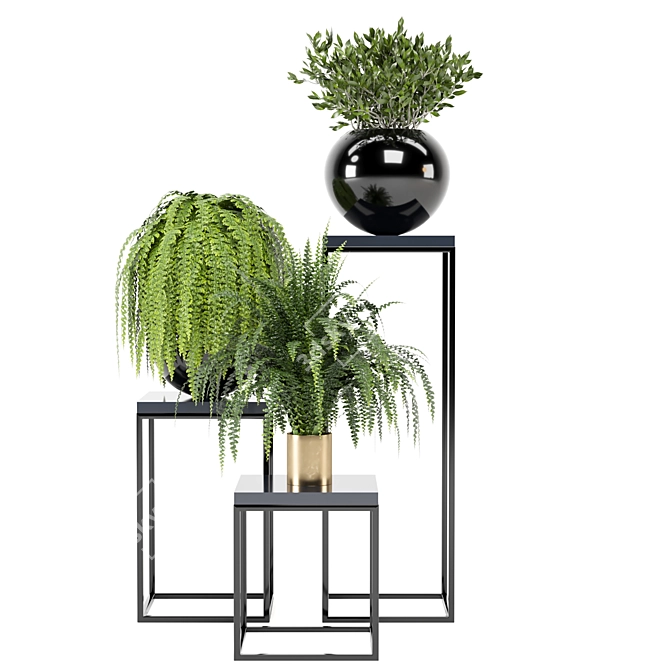Ferm Living Bau Pot Large with Indoor Plants - Set 159 3D model image 5