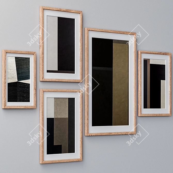 Elegant Set of Wall Paintings 3D model image 3