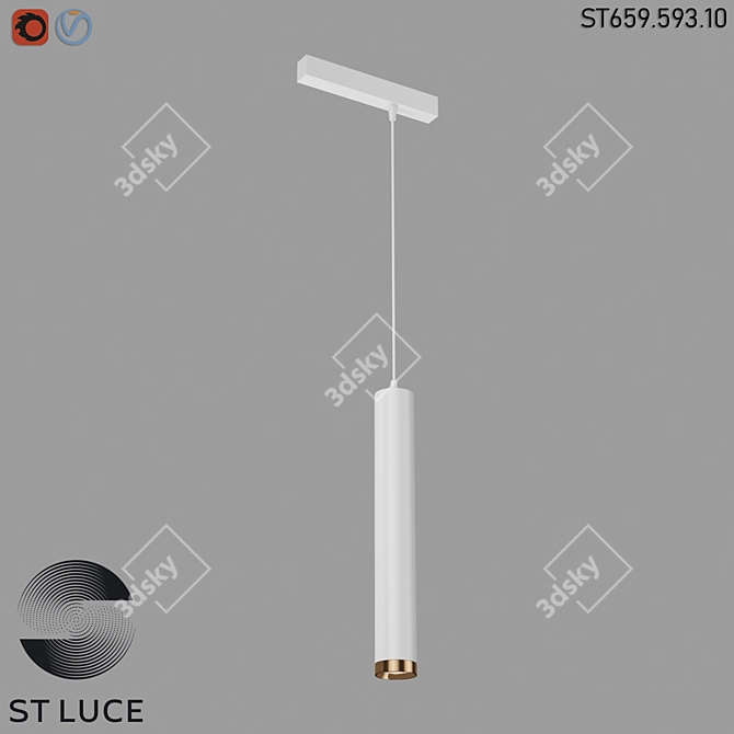 Sleek Magnetic Track Light 3D model image 2