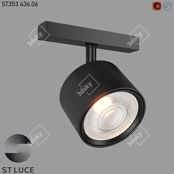 Sleek Magnetic Track Light 3D model image 1
