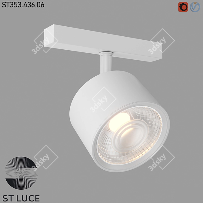 Sleek Magnetic Track Light 3D model image 2