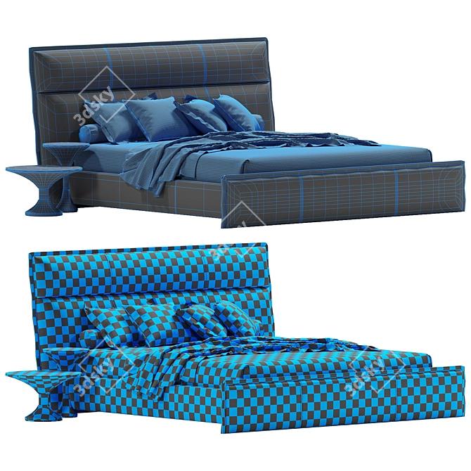 Gamma Flamingo Night Bed: Indulge in the Ultimate Luxury. 3D model image 4