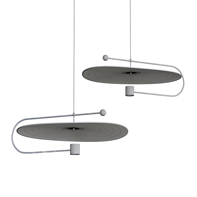 Modern Hanging Lamp - 60cm/90cm Diameter 3D model image 2