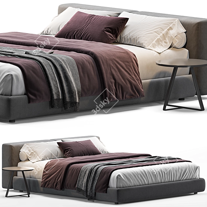 Cappellini Superoblong Queen Bed 3D model image 1