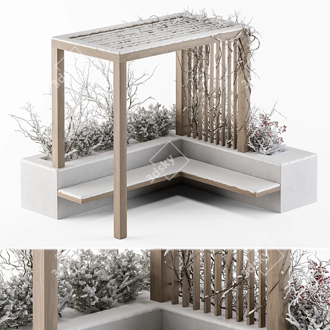 Winter Wonderland Pergola Furniture 3D model image 1