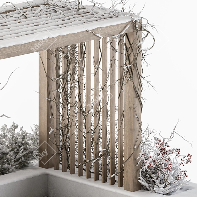 Winter Wonderland Pergola Furniture 3D model image 2