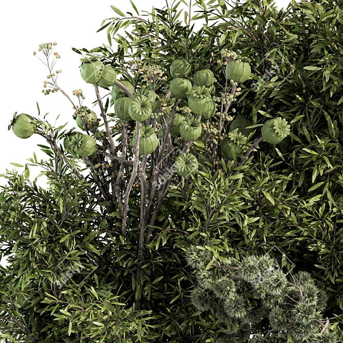 Lush Greenery Mix - 56 Piece Bush Set 3D model image 2