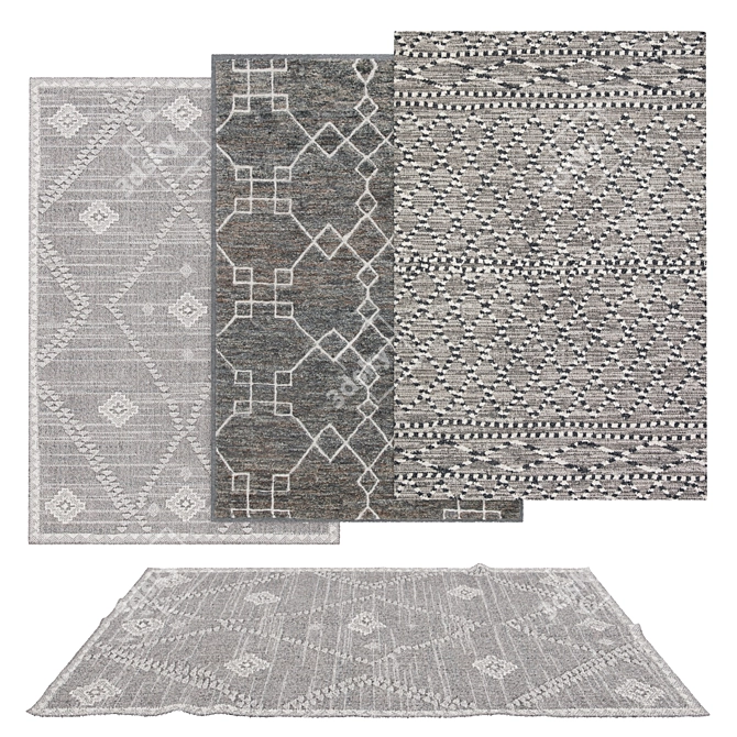 Title: Versatile 6-Piece Rug Collection 3D model image 1