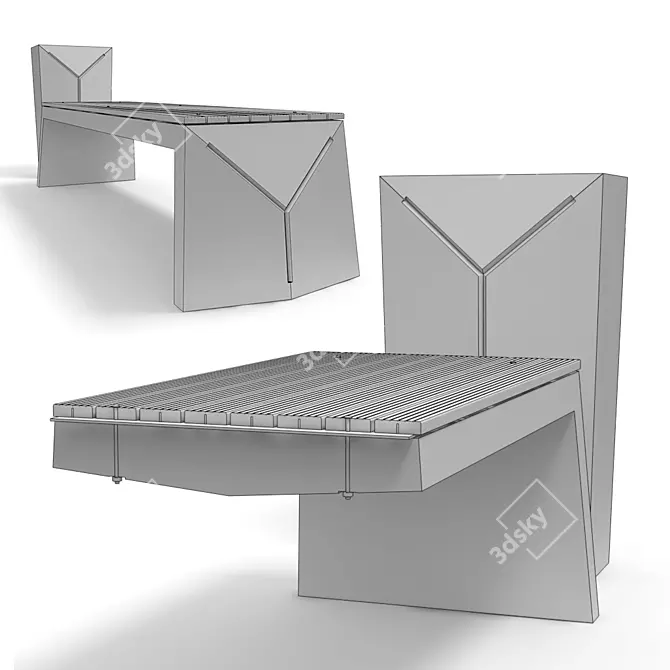 Geometric Bench and Urn Set 3D model image 4