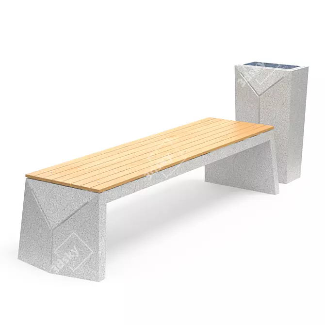 Geometric Bench and Urn Set 3D model image 6