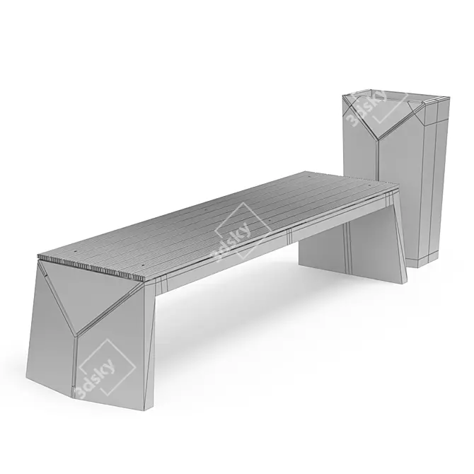 Geometric Bench and Urn Set 3D model image 8